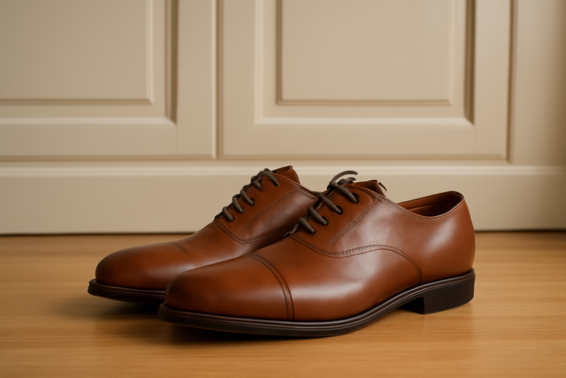 chaussures classiques posees devant placard