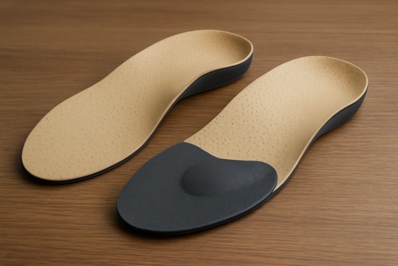 paire de semelles orthopediques sur table