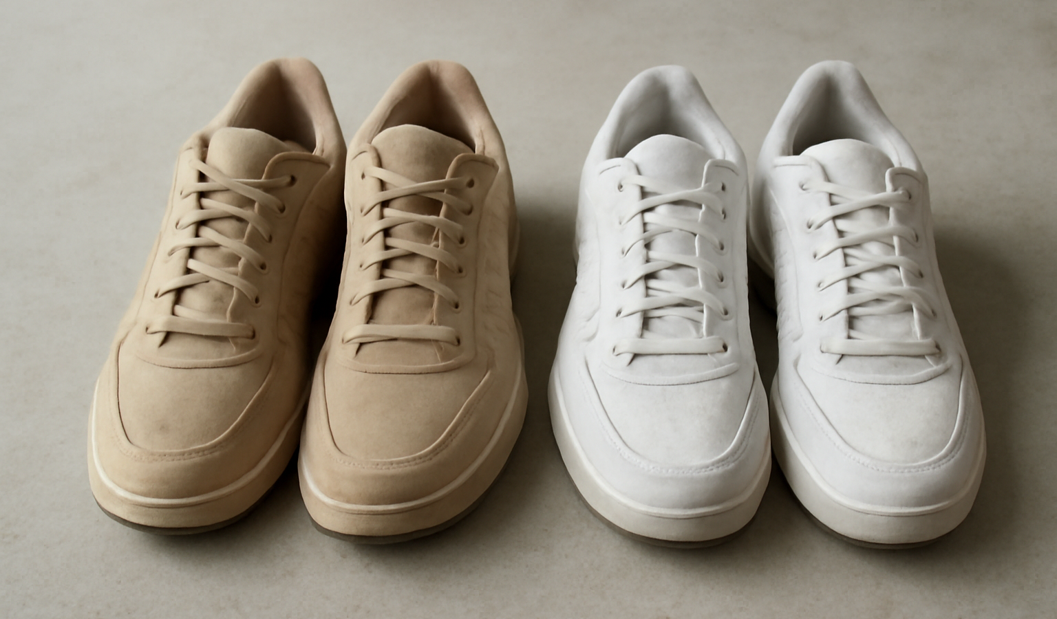 deux paires de baskets côte à côte