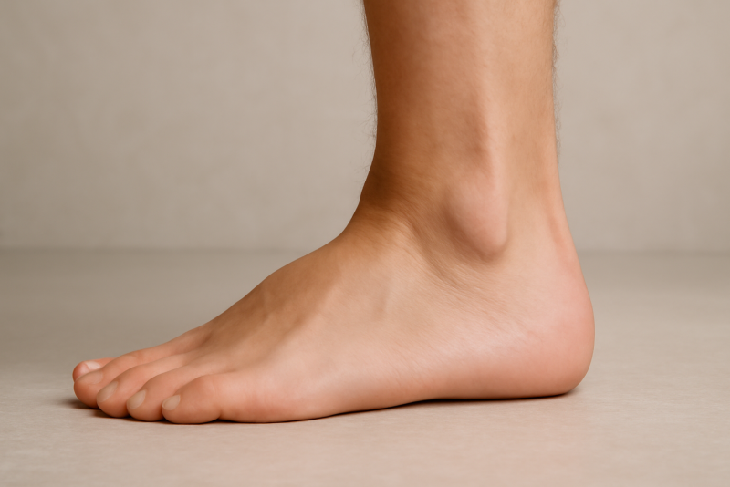 pied pose montrant voute plantaire basse