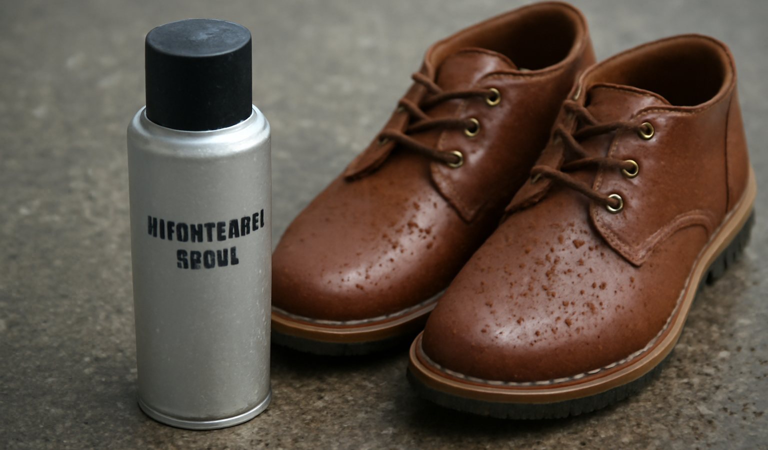 spray imperméabilisant posé près de chaussures