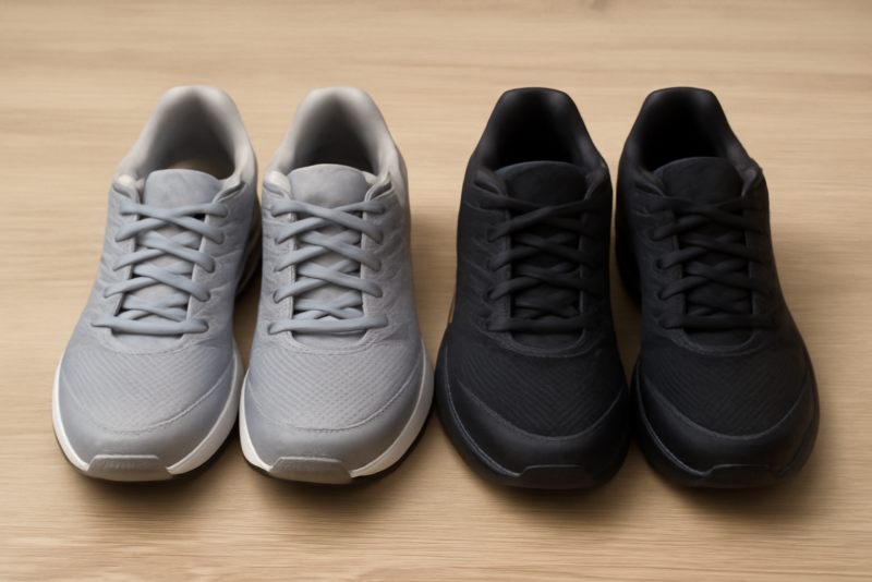 deux paires de chaussures de sport côte à côte