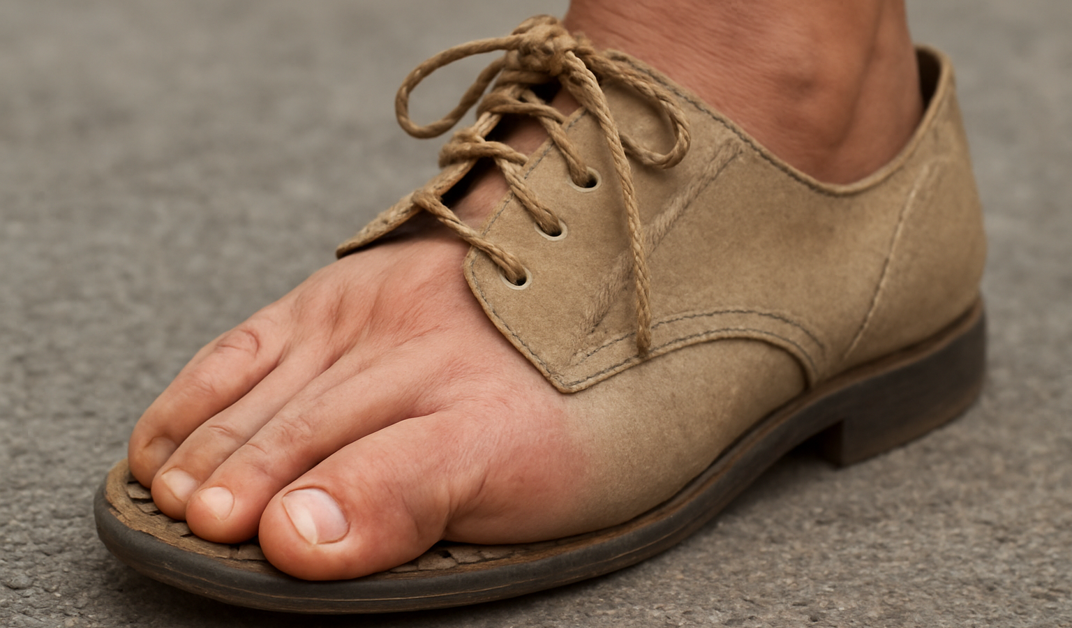 pied serré dans chaussure trop étroite