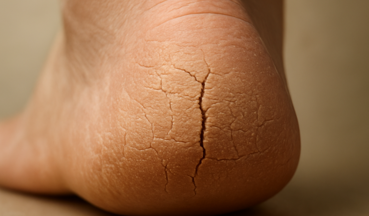 talon sec et fissure visible sur peau