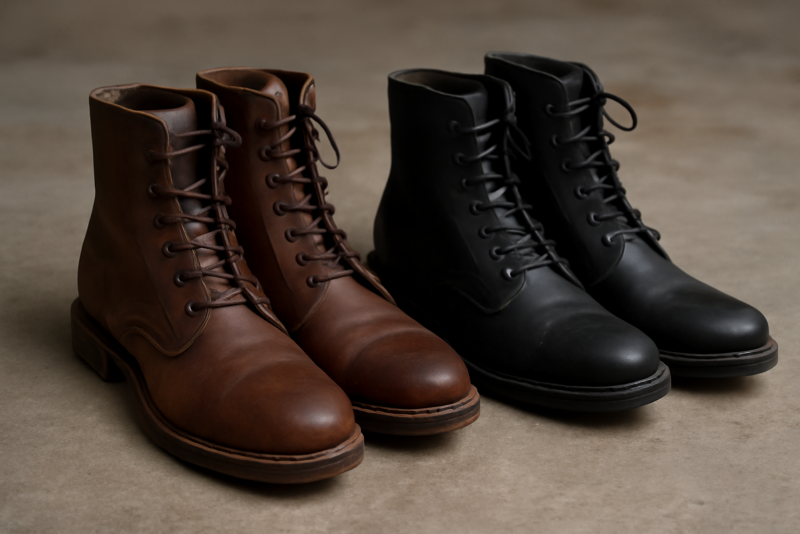 deux paires de bottes cote a cote