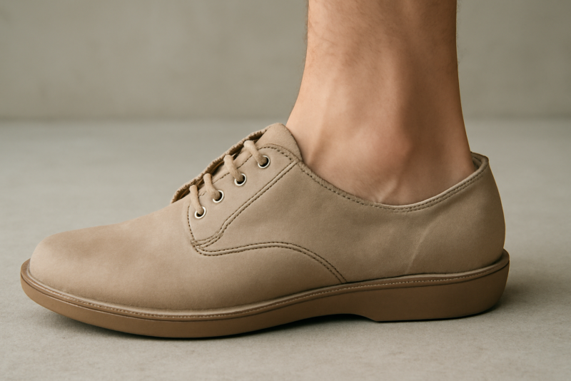 pied avec arche basse dans une chaussure