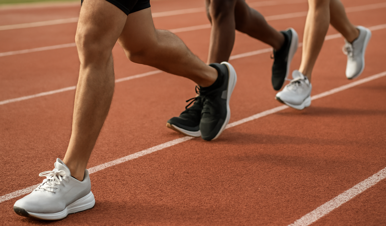 coureurs portant baskets sur piste