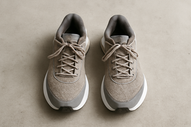 couple de baskets de running cote a cote