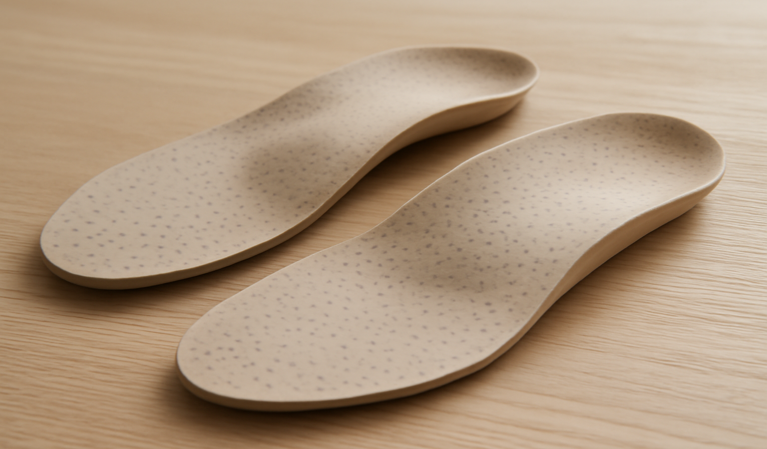 semelles orthopediquees posees sur table