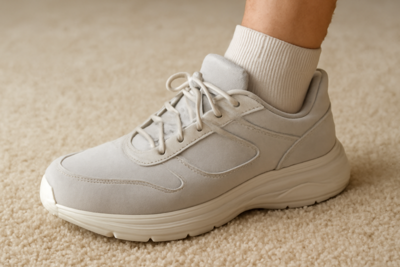 pied avec coussinage et chaussure large
