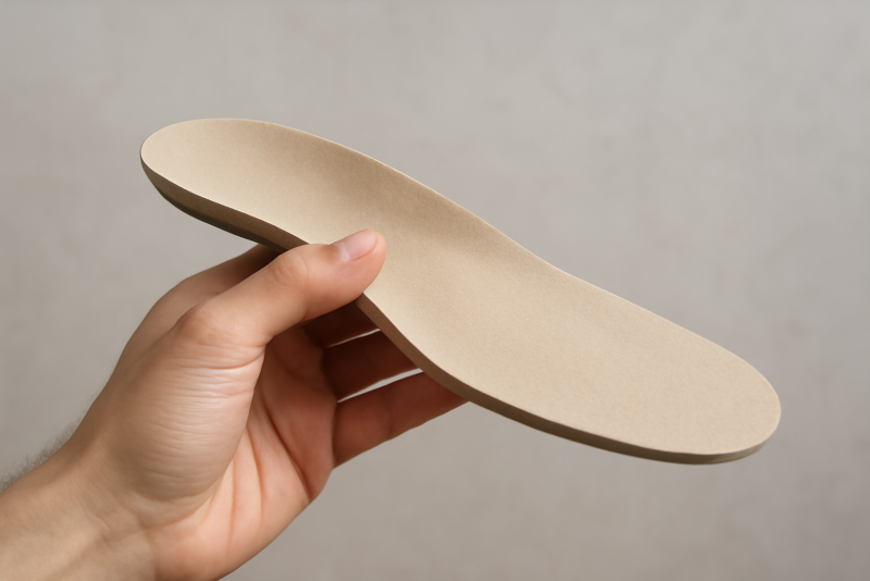 main tenant une semelle orthopedique flexible