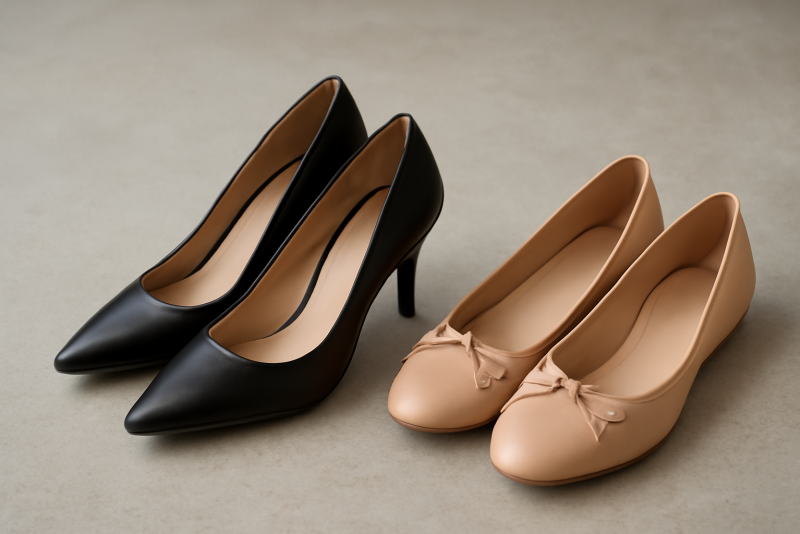 talons a cote de ballerines sur sol
