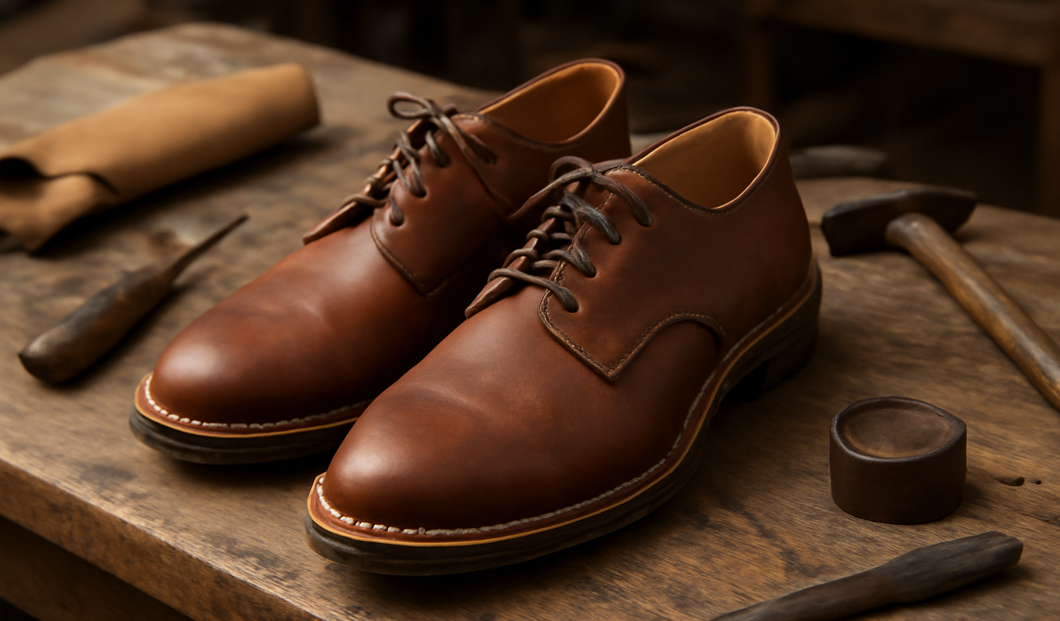 derbies artisanales posées sur un établi