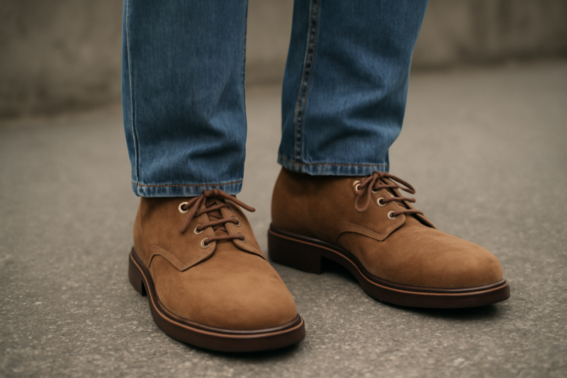 gros plan sur pied large dans chaussure