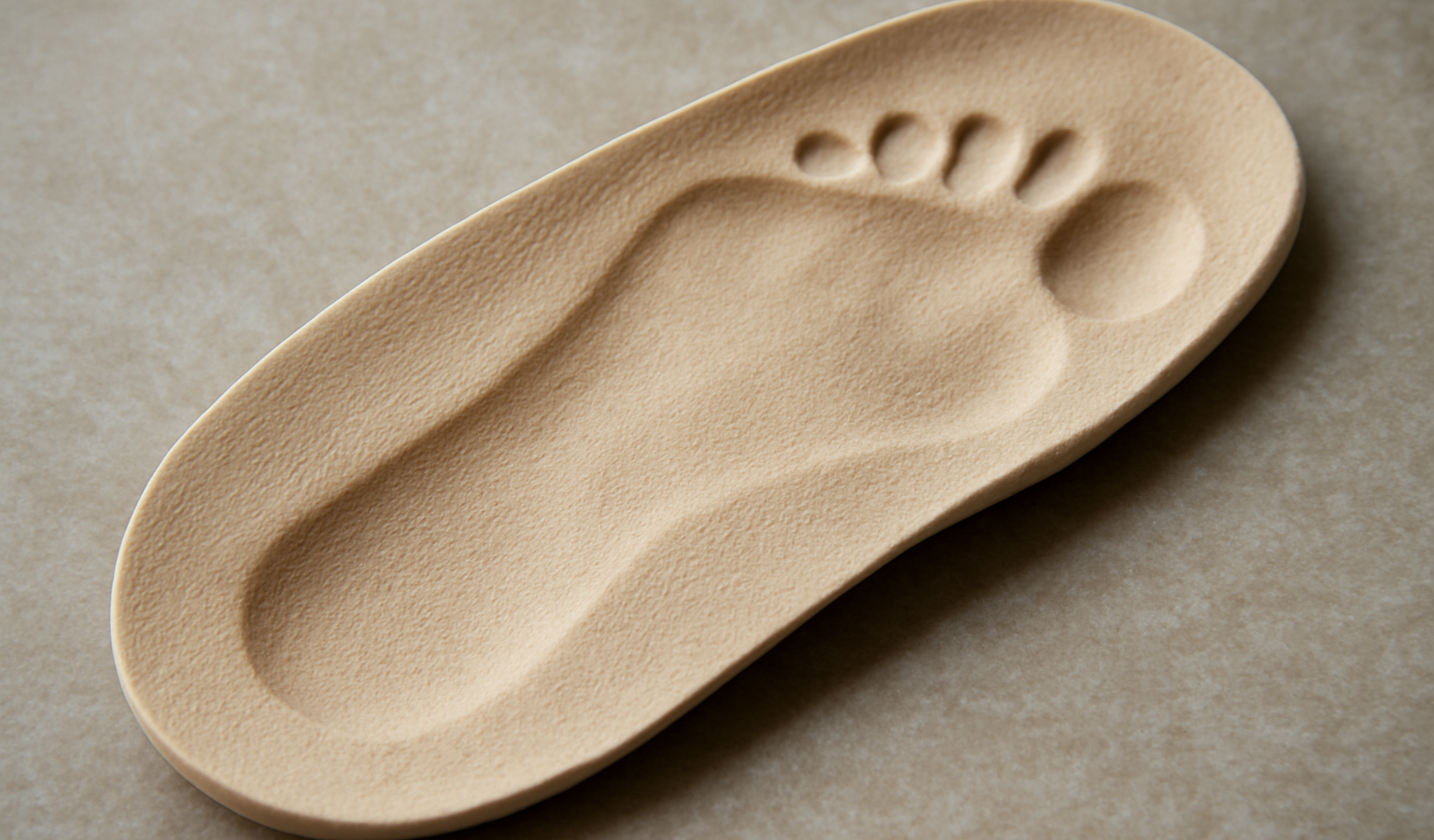 empreinte de pied sur semelle anatomique
