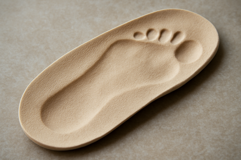 empreinte de pied sur semelle anatomique