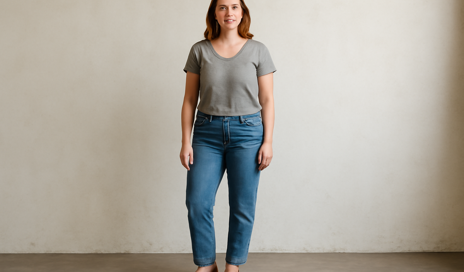 femme debout chaussures talon bas et compensé