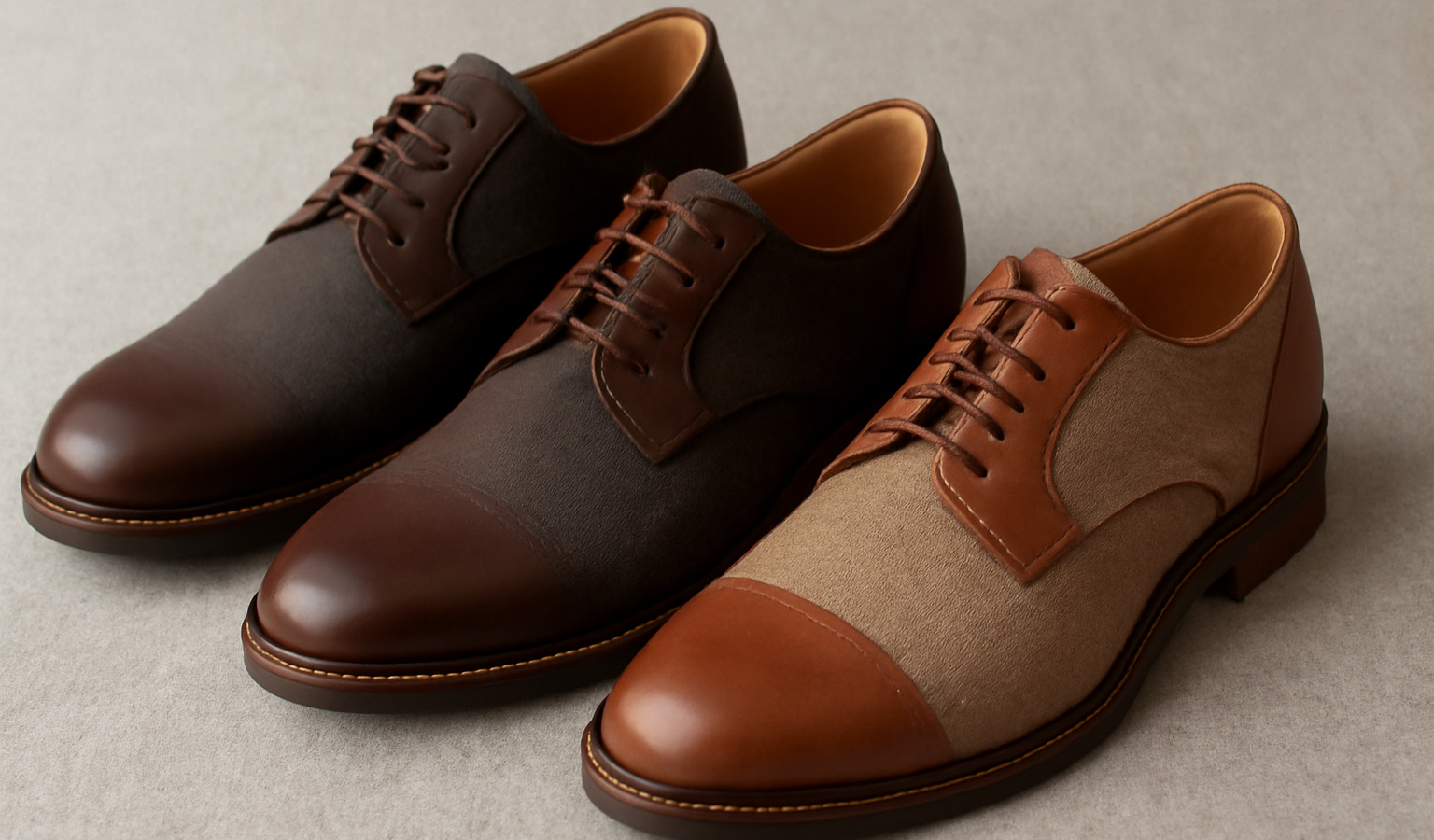 paires mélangeant cuir et tissu assortis