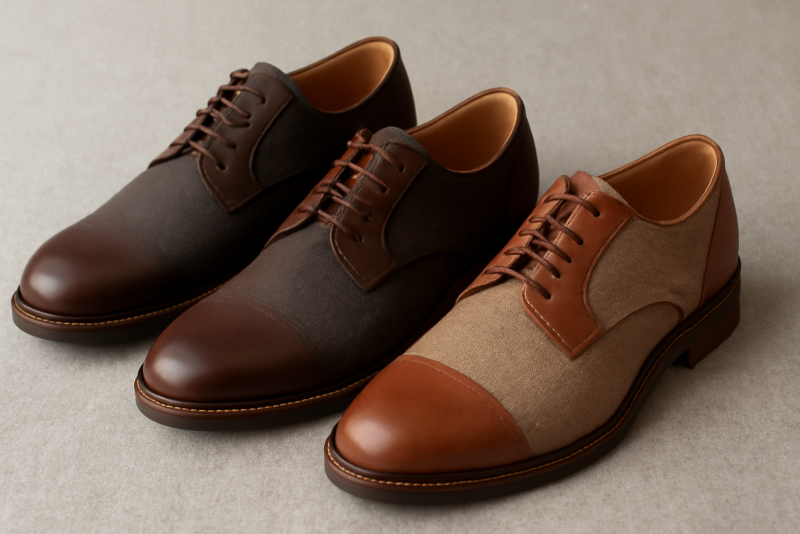 paires mélangeant cuir et tissu assortis