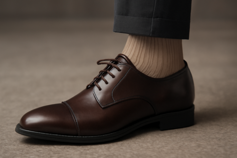 pied portant chaussette fine et chaussure ajustee