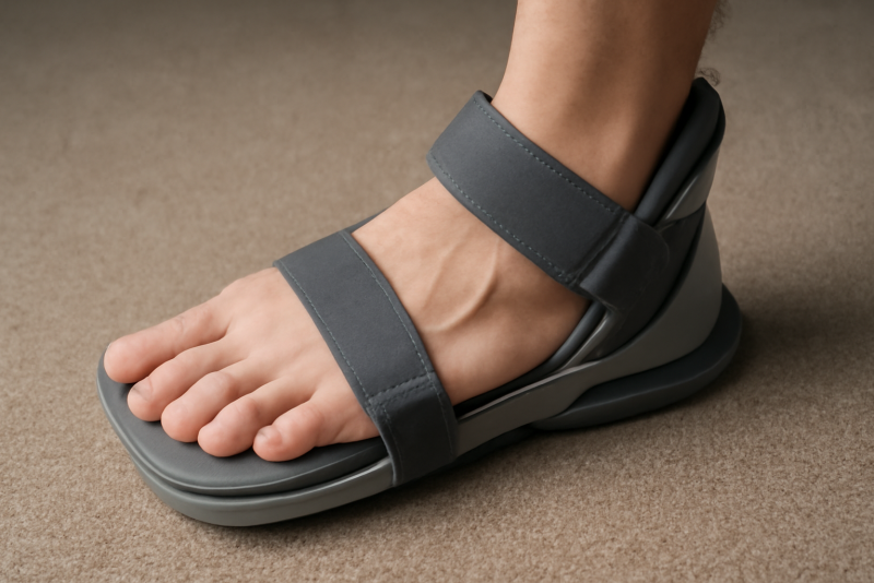 pied posé sur support orthopedique
