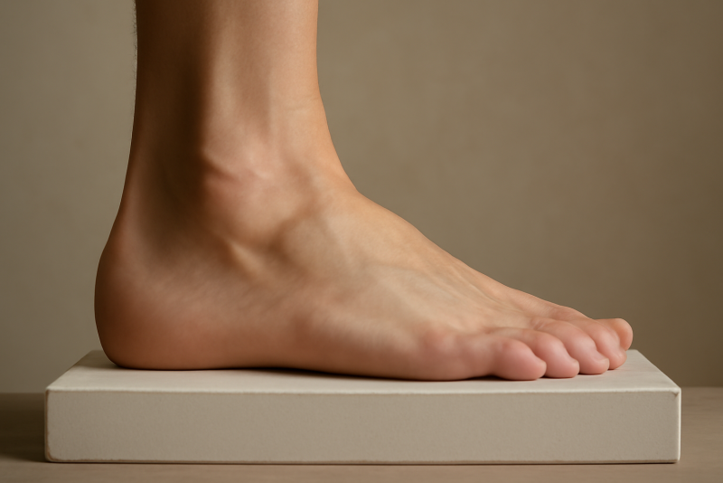 profil du pied montrant voute plantaire sur socle