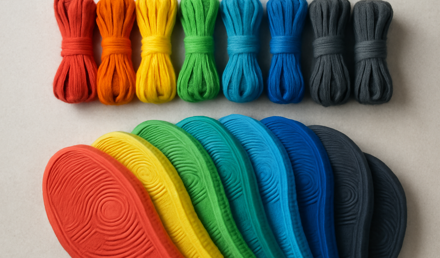 range de lacets et semelles colorées
