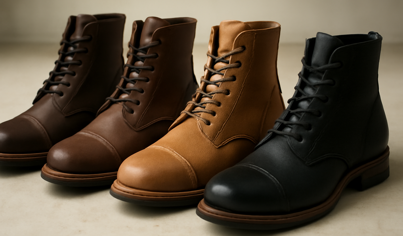 rangée de bottines aux détails variés
