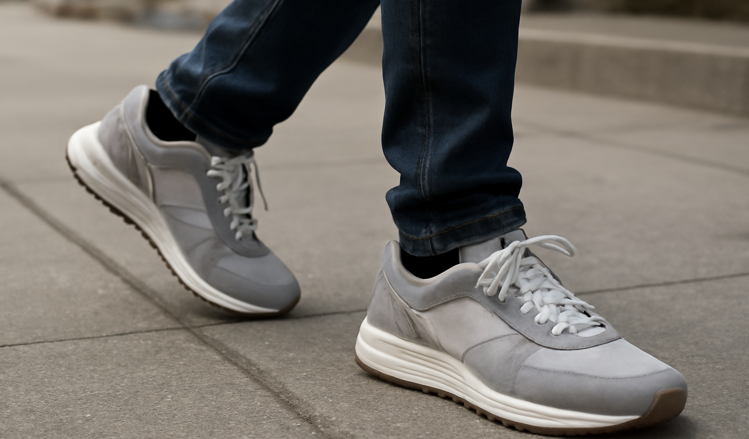 personne marchant en baskets urbanes sur trottoir