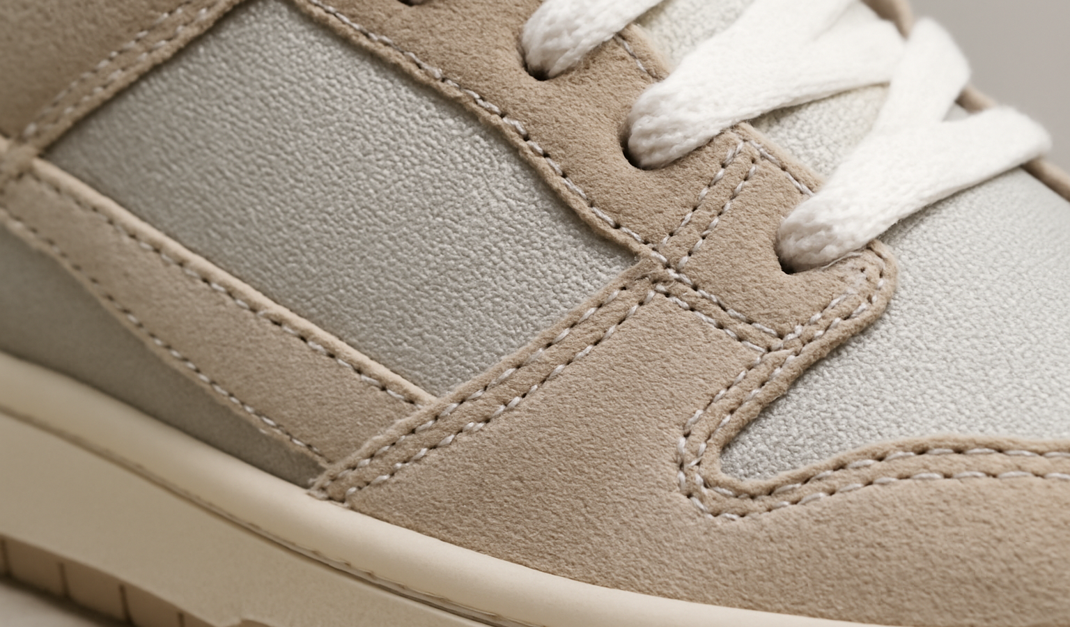 gros plan finitions et coutures de sneakers