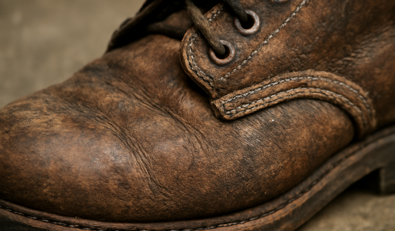 gros plan couture usée sur botte