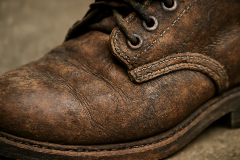 gros plan couture usée sur botte