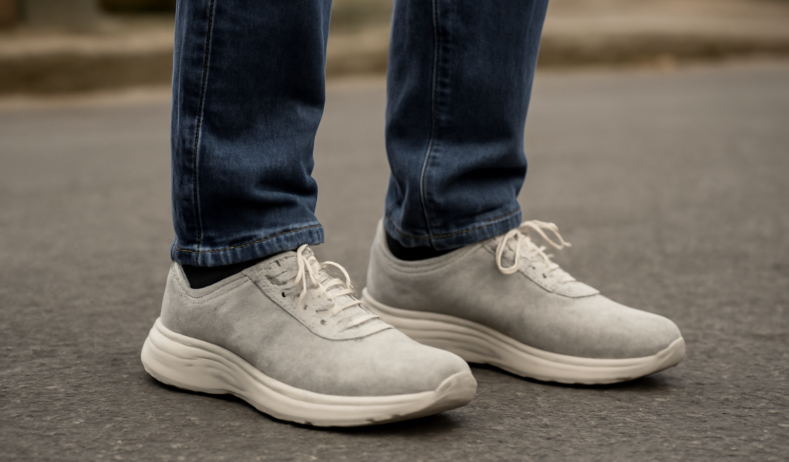personne debout portant baskets confortables