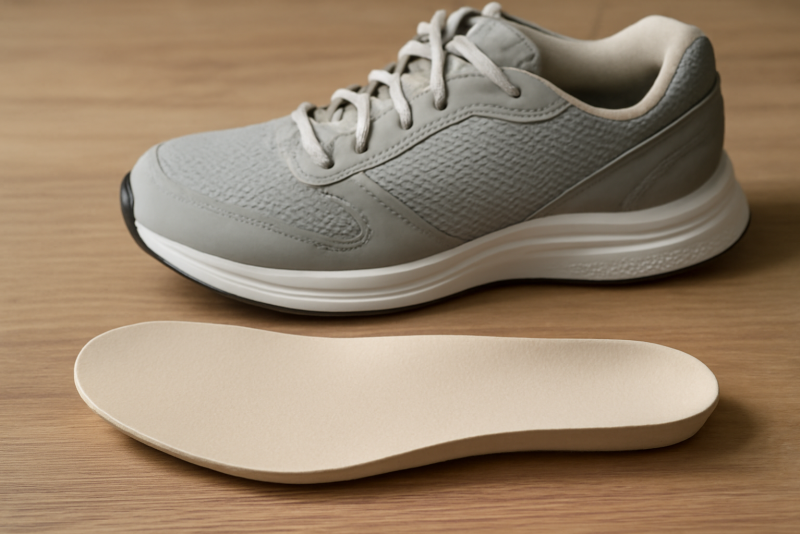 semelle de soutien posée près d'une chaussure