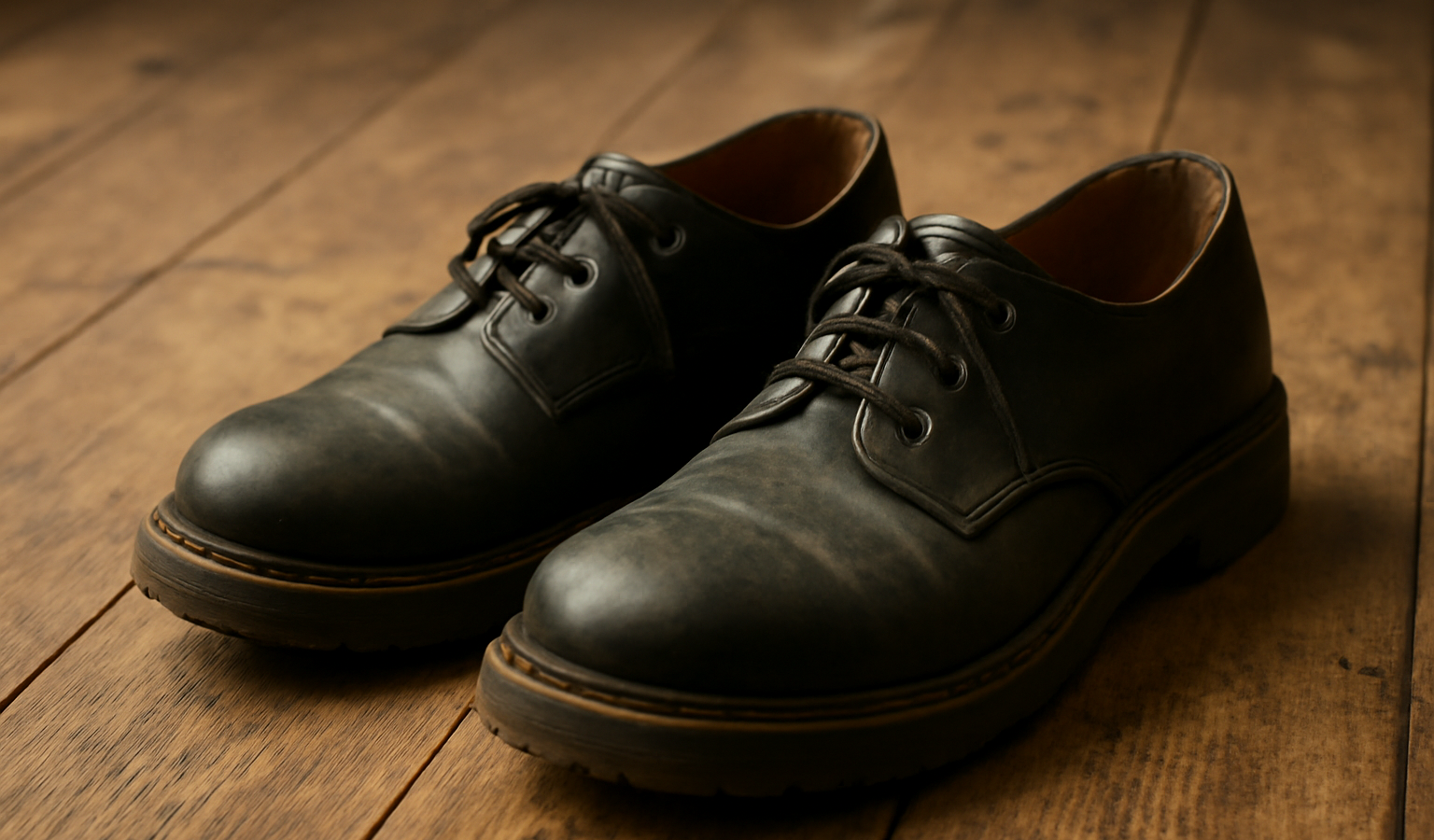 derbies robustes posées sur plancher ancien
