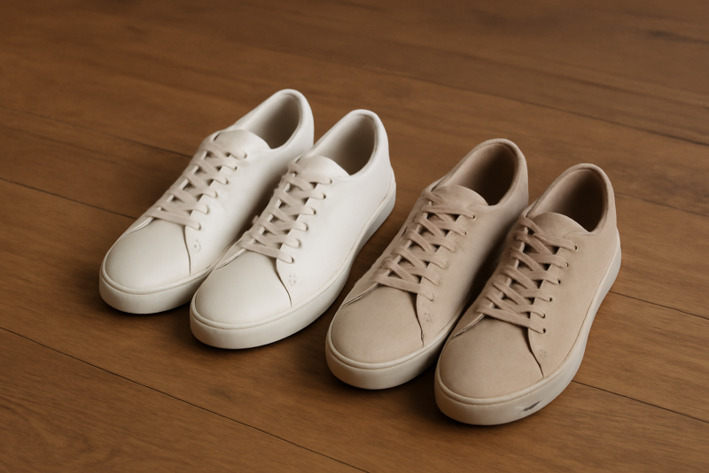 paires minimalistes posées sur plancher